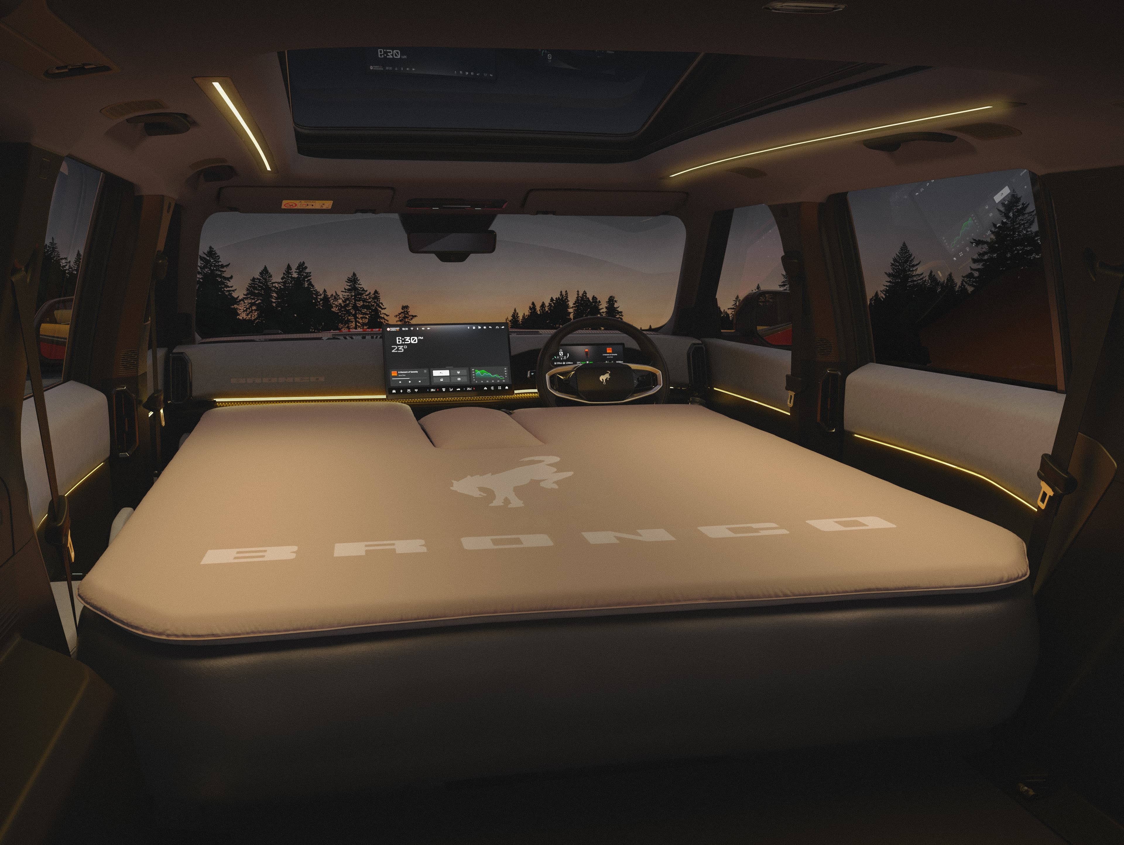 Ford Bronco Basecamp cabin configured for sleeping