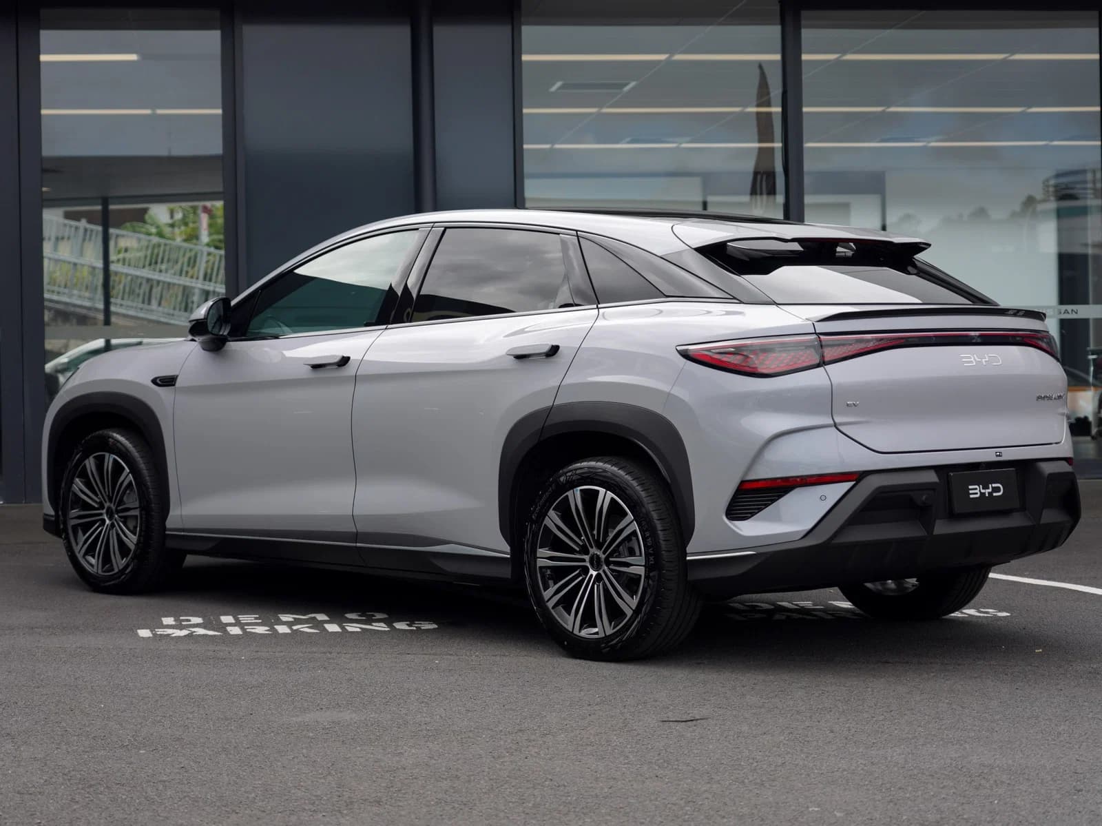 BYD Sealion 7 electric SUV at a New Zealand dealership