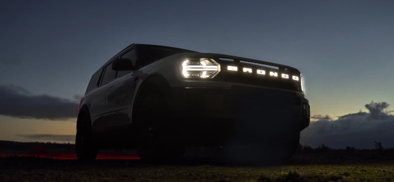 Ford Bronco Basecamp shown in low light in Ford New Zealand press imagery